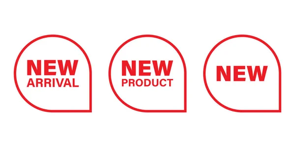New Product Arrival Label Badge Sticker Icon Set — Stock Vector