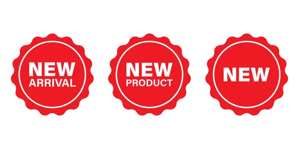 New Product Arrival Label Badge Sticker Icon Set — Stock Vector
