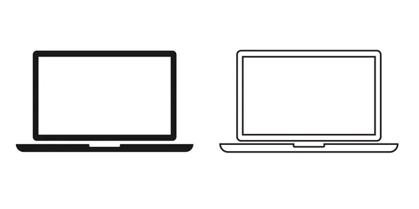 Twee Laptop Pictogrammen Eenvoudig Ontwerp Rechtenvrije Stockillustraties