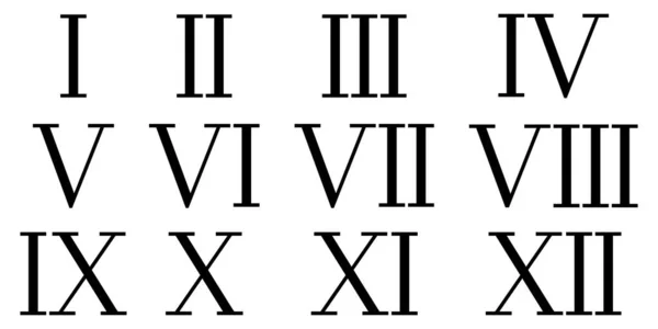 Romeinse Cijfers Set Pictogram Teken Stockvector