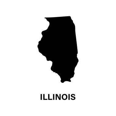 Illinois eyalet haritası siluet simgesi