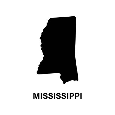 Mississippi eyaleti harita siluet simgesi