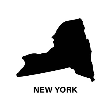 New York eyaleti harita siluet simgesi