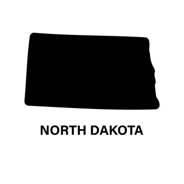 Kuzey Dakota eyalet haritası siluet simgesi
