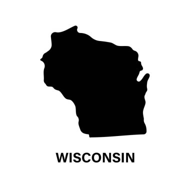 Wisconsin state map silhouette icon clipart