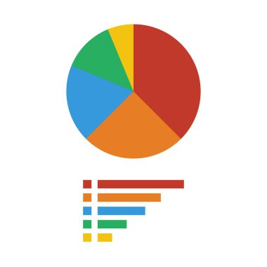 İstatistiksel pasta simgesi. Mali konsept