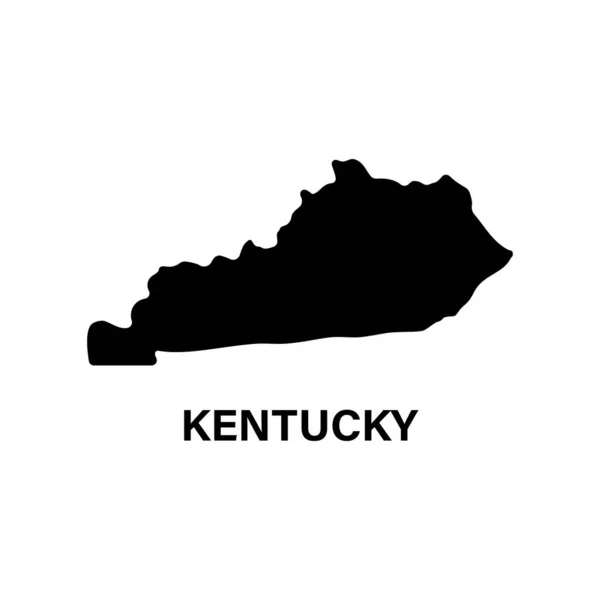 Kentucky Mapa Estado Ícone Silhueta — Vetor de Stock