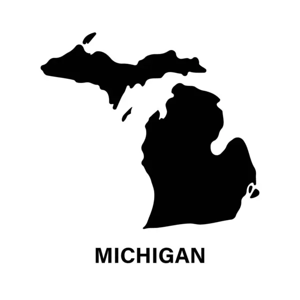 Michigan Mappa Stato Icona Silhouette Illustrazione Stock