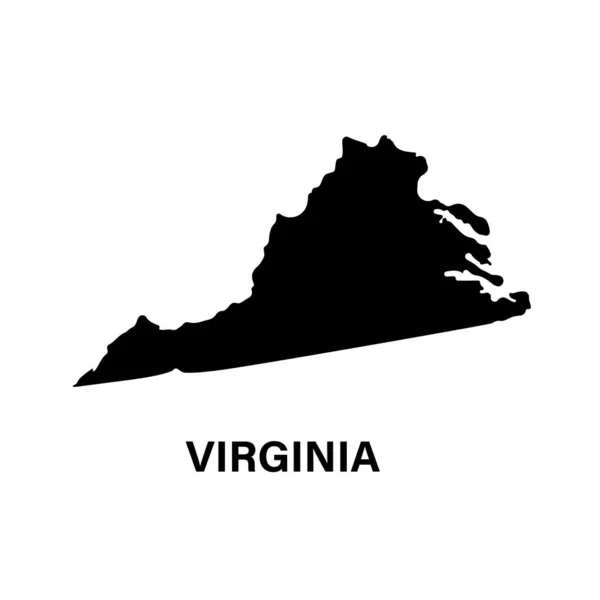 Virginia Staat Kaart Silhouet Pictogram — Stockvector