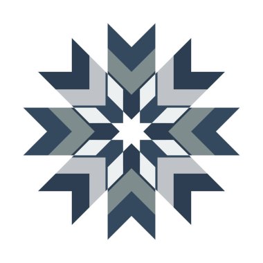 Soyut mozaik sanat objesi. çiçek, kar tanesi