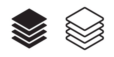 Katman simgesi basit düz tasarımı ayarla