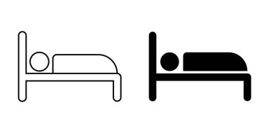 Uyku yatağı simgesi basit tasarım seti
