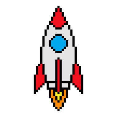 Roket simge pikseli sanat tarihi illüstrasyonuName