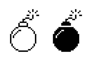 Bomba piksel simgesi basit tasarım