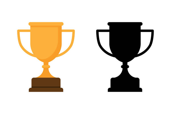 Golden cup sign icon simple design