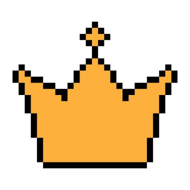 Crown icon pixel art simple design clipart