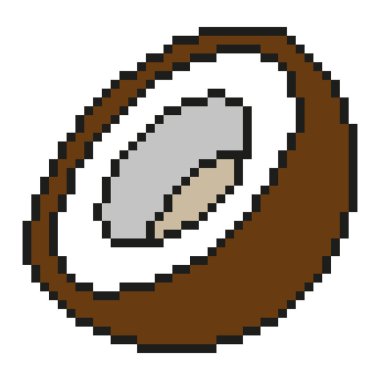 Hindistan cevizi pikseli resim simgesi basit tasarım