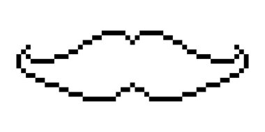 Bıyık simgesi pikseli basit tasarım