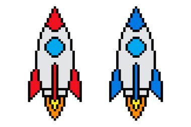 Roket simge pikseli sanat tarihi illüstrasyonuName