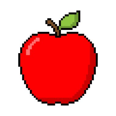 Apple meyve pikseli simgesi basit tasarım