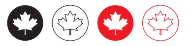 Kanada yaprağı bayrak simgesi basit tasarım