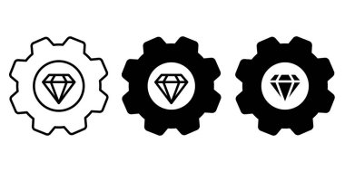 Operasyonel mükemmel dişli elmas simgesi