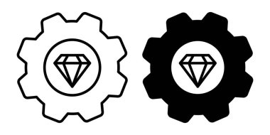 Operasyonel mükemmel dişli elmas simgesi