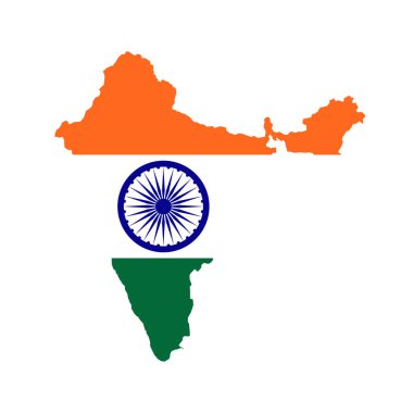 Hindistan haritası siluet bayrak simgesi
