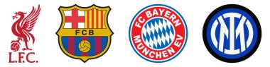 Barcelona, Internazionale, Liverpool, Bayern. Avrupa 'nın en iyi futbol takımları.