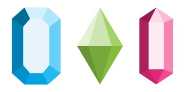 Elmas simgeleri ayarlandı. Farklı elmaslar