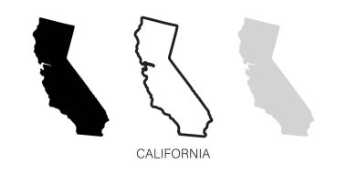 California eyaleti simge haritası seti