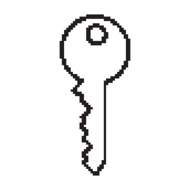 Piksel anahtar simgesi basit tasarım