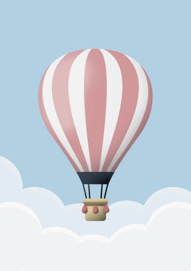 Sıcak hava balonu gökyüzünde. vektör