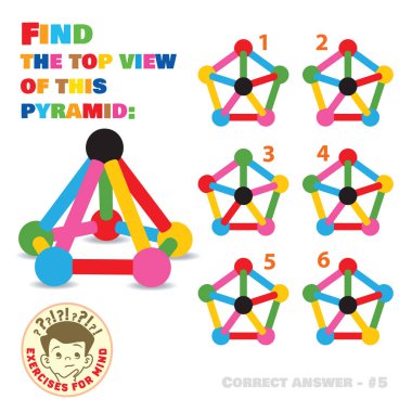 Zihin egzersizi. Bu piramidin en üst görüntüsünü bul. Etkinlik Görevi