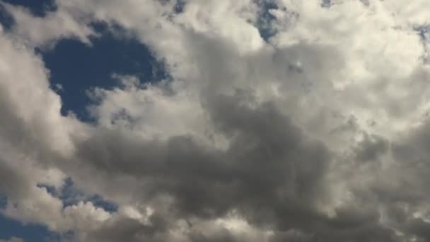 Fluffly Stratocumulus Clouds Blue Sky Timelapse — Stock video