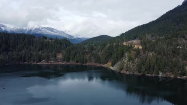 Μαγεμένη Άγρια Φύση Drone Πετά Πάνω Από Μια Γαλήνια Λίμνη — Αρχείο Βίντεο