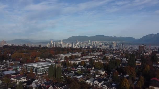Horizonty Podmanivý Letecký Průzkum Střech Centra Vancouveru — Stock video