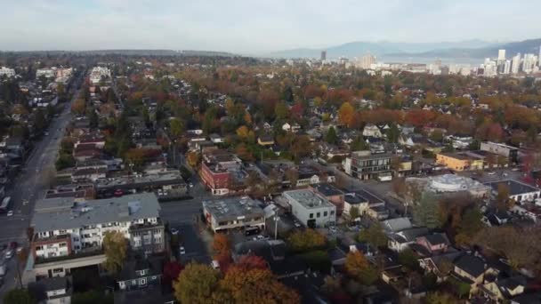 Μαγευτική Εξερεύνηση Drone Του Βανκούβερ Από Ψηλά Φθινόπωρο — Αρχείο Βίντεο