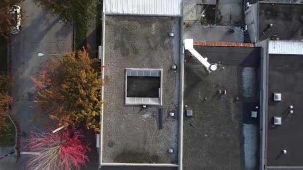 Zoom Dachu Komercyjnego Budynku Ameryce Północnej Vancouver — Wideo stockowe