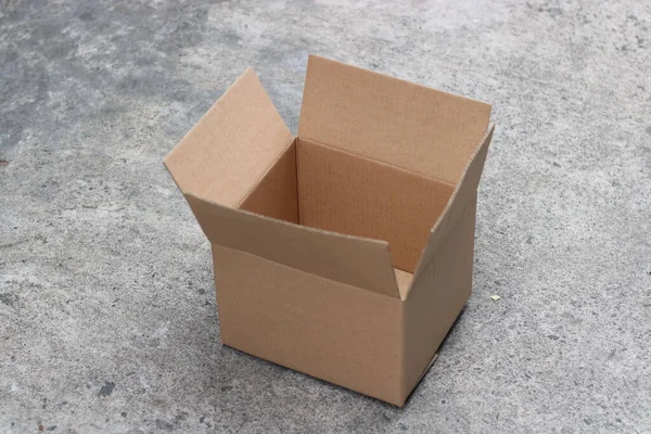 Photo Brown Cardboard Box Open Top — Stock Photo, Image