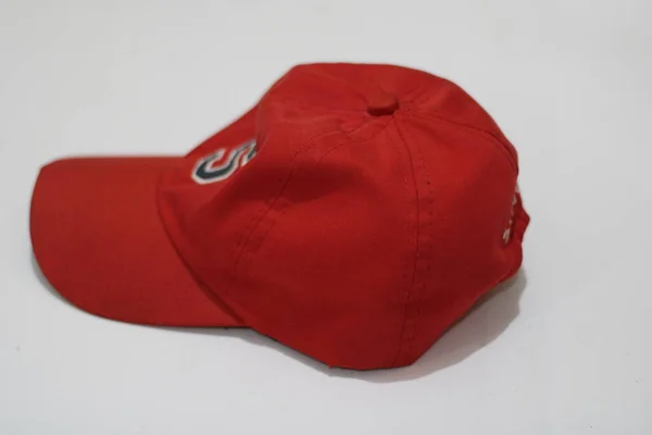 Photo Dark Red Hat White Background — Stock Photo, Image