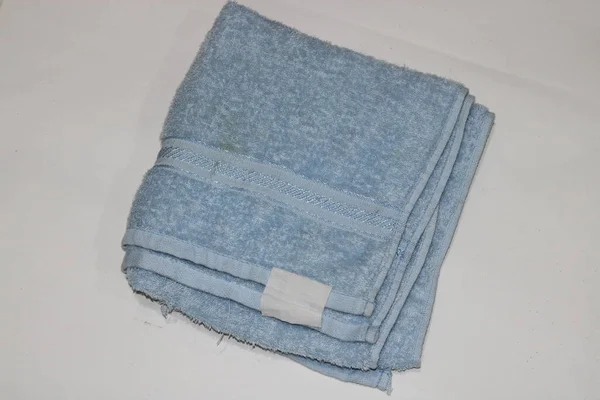 Photo Light Blue Towel White Background — Stock Photo, Image