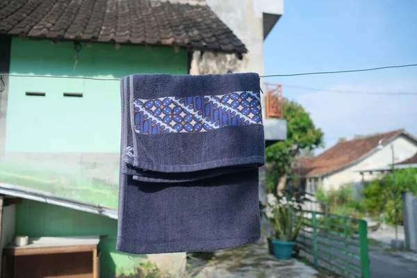 Photo Dark Blue Towel — Stock Photo, Image
