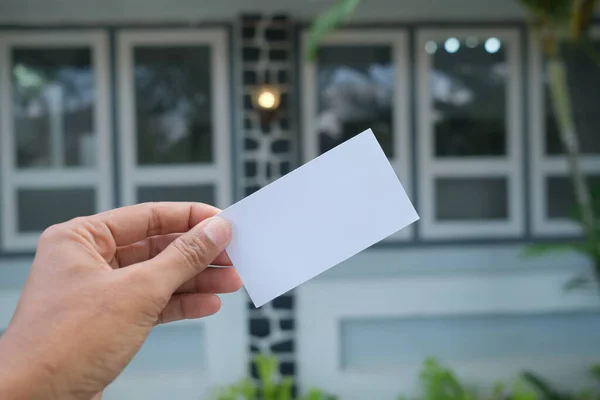 stock image white blank paper business card photo