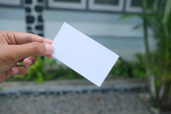 stock image white blank paper business card photo