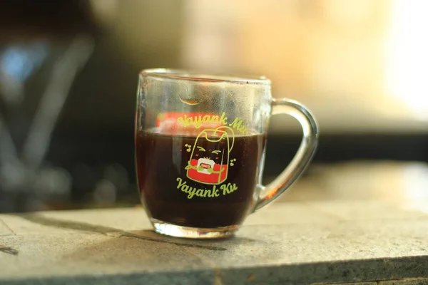 Zdjęcie Małej Filiżanki Czarnej Kawy — Zdjęcie stockowe