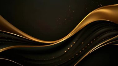 Black luxury corporate background with golden lines