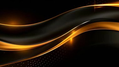 Black luxury corporate background with golden lines