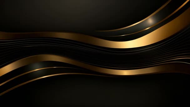 Black Luxury Corporate Background Golden Lines — Video Stock