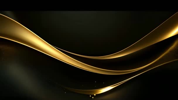 Black Luxury Corporate Background Golden Lines — Stock Video